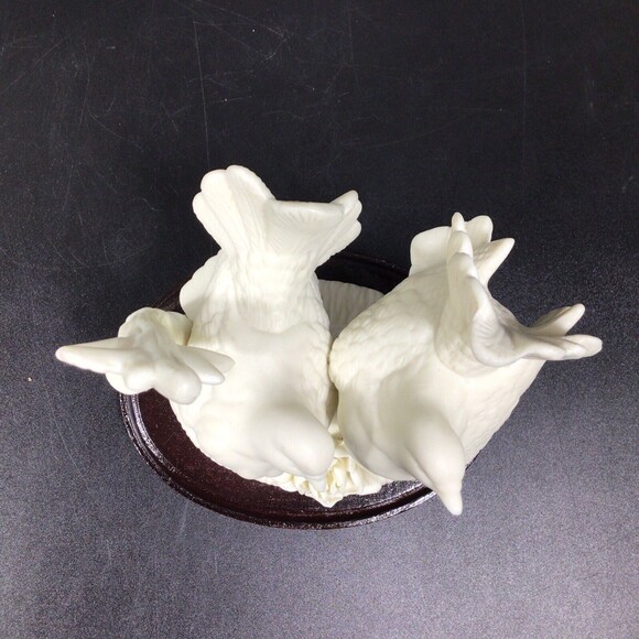 Vintage Jade Collection Love Birds Doves With Wooden Display Base - Original Box - Picture 7 of 10